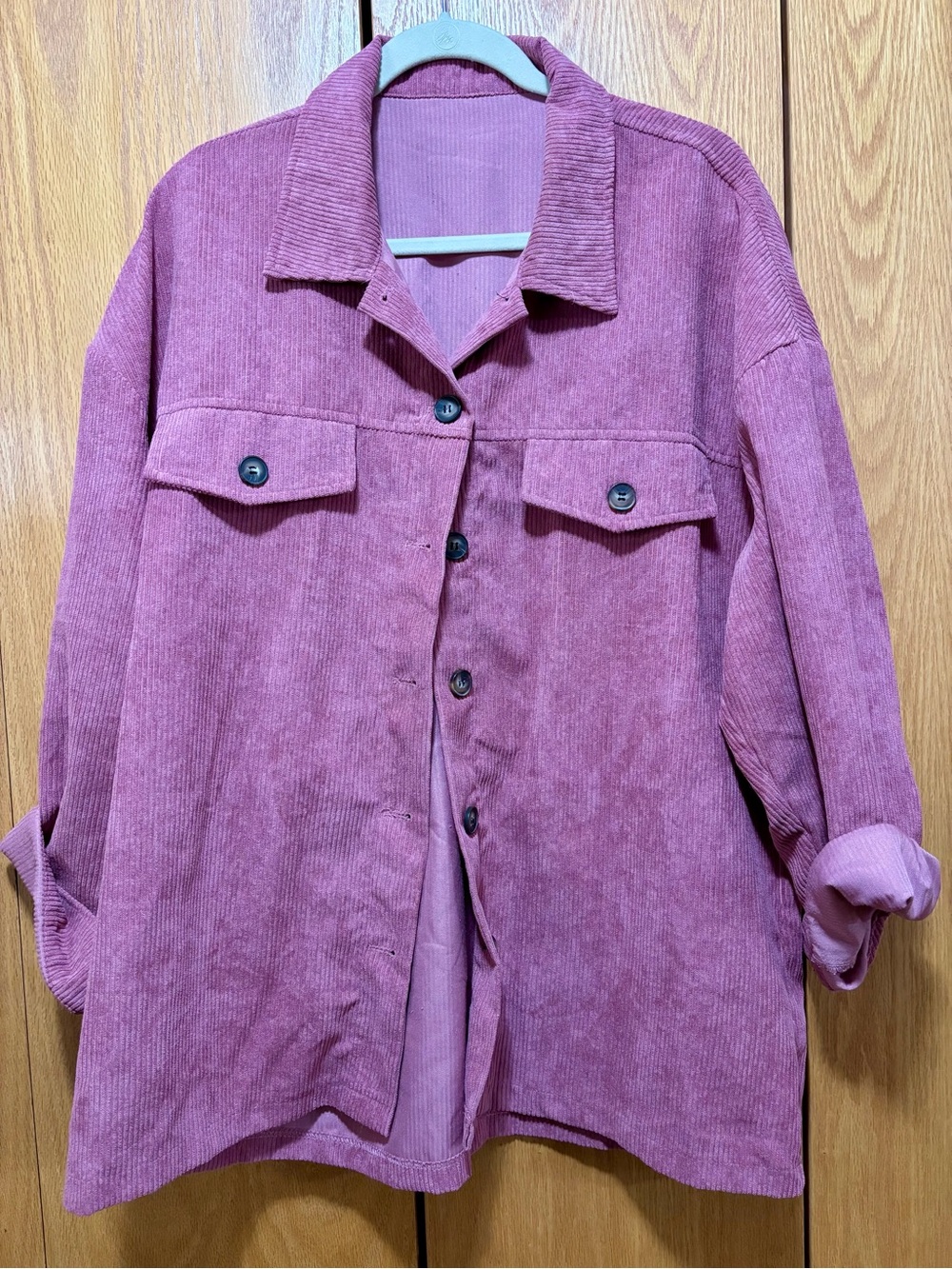 Amazon Women's Corduroy Jacket in Dusty Rose Pink